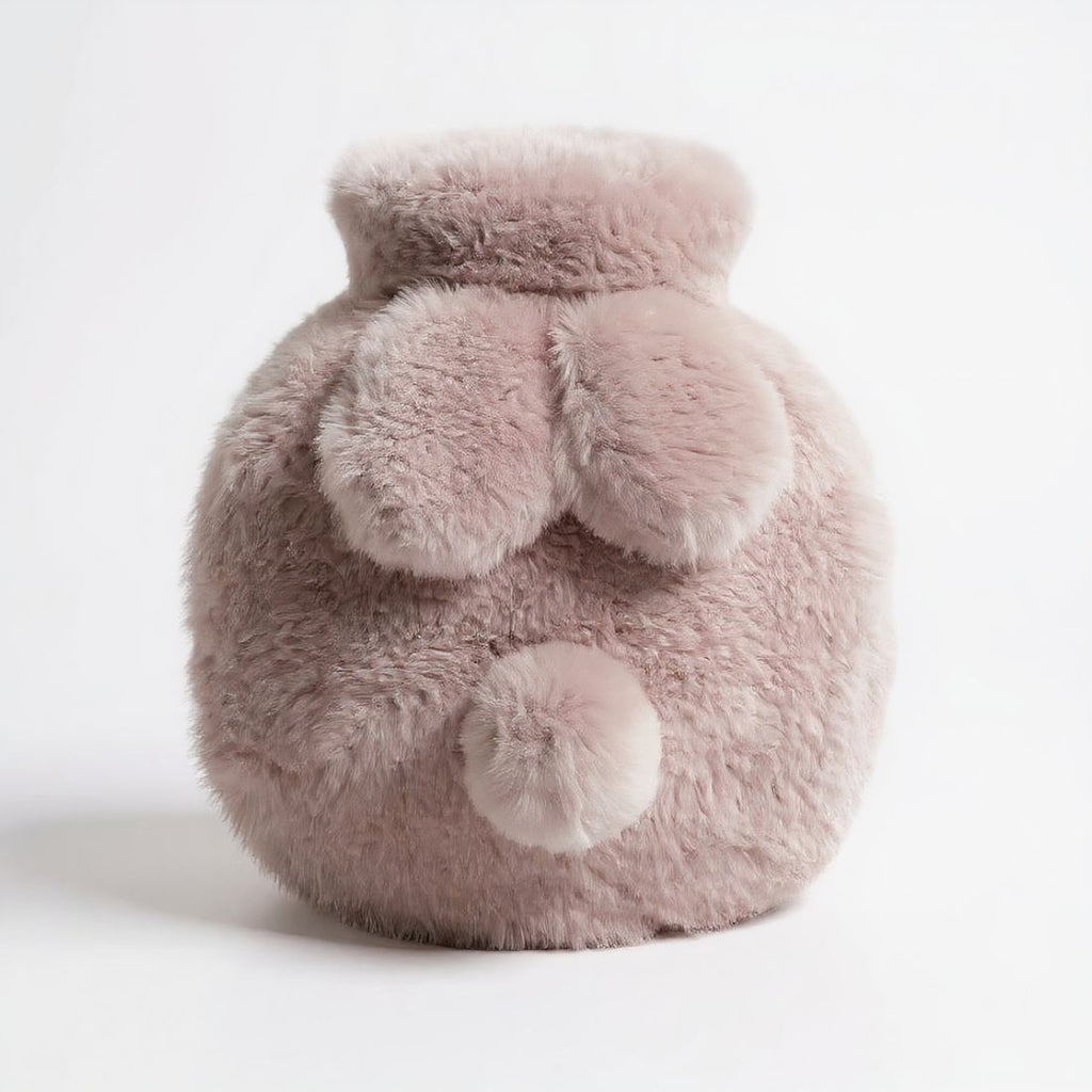 Ronde warmwaterkruik knuffel met konijnenoren