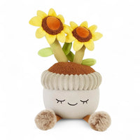 Kawaii knuffel bloemen in terracotta pot