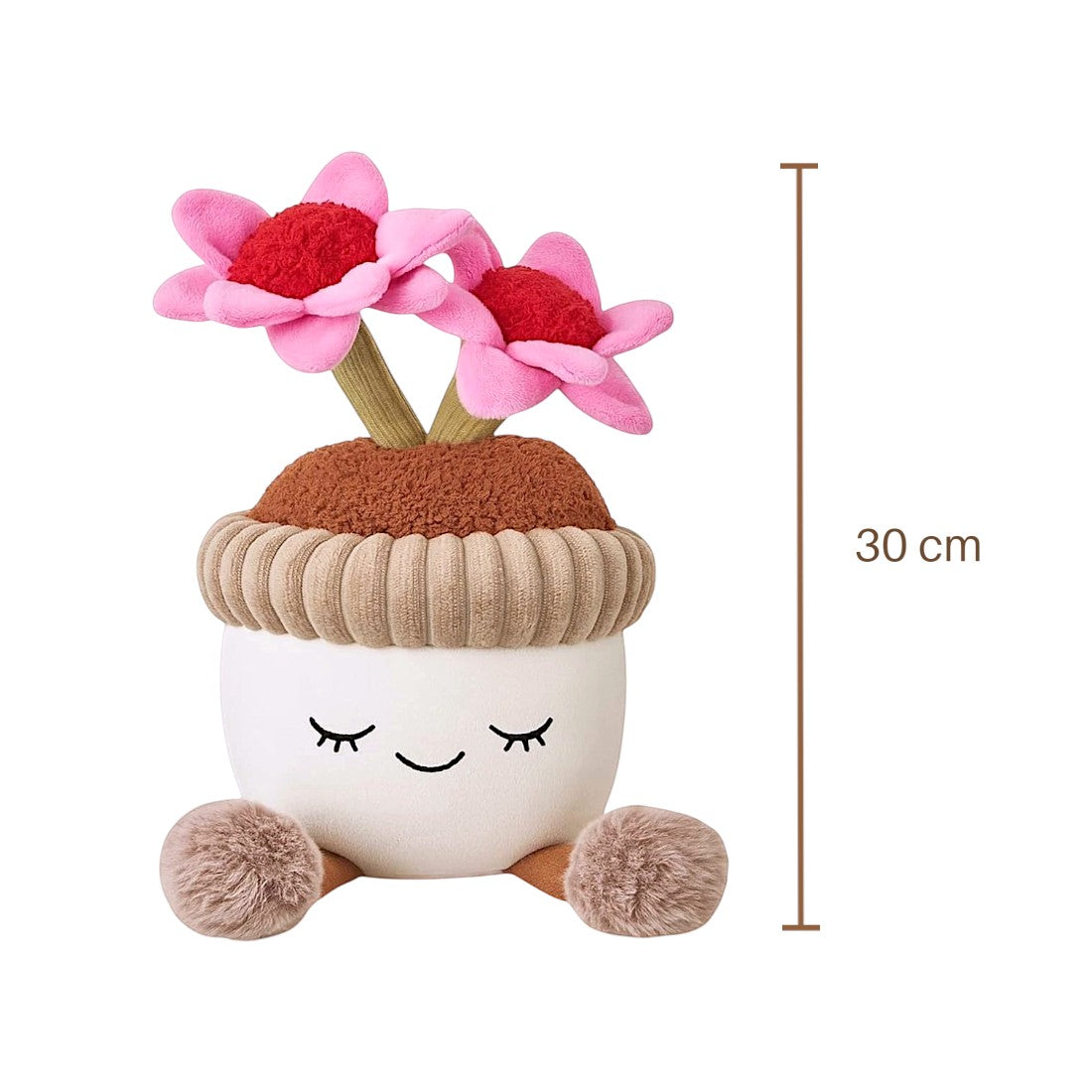 Kawaii knuffel bloemen in terracotta pot