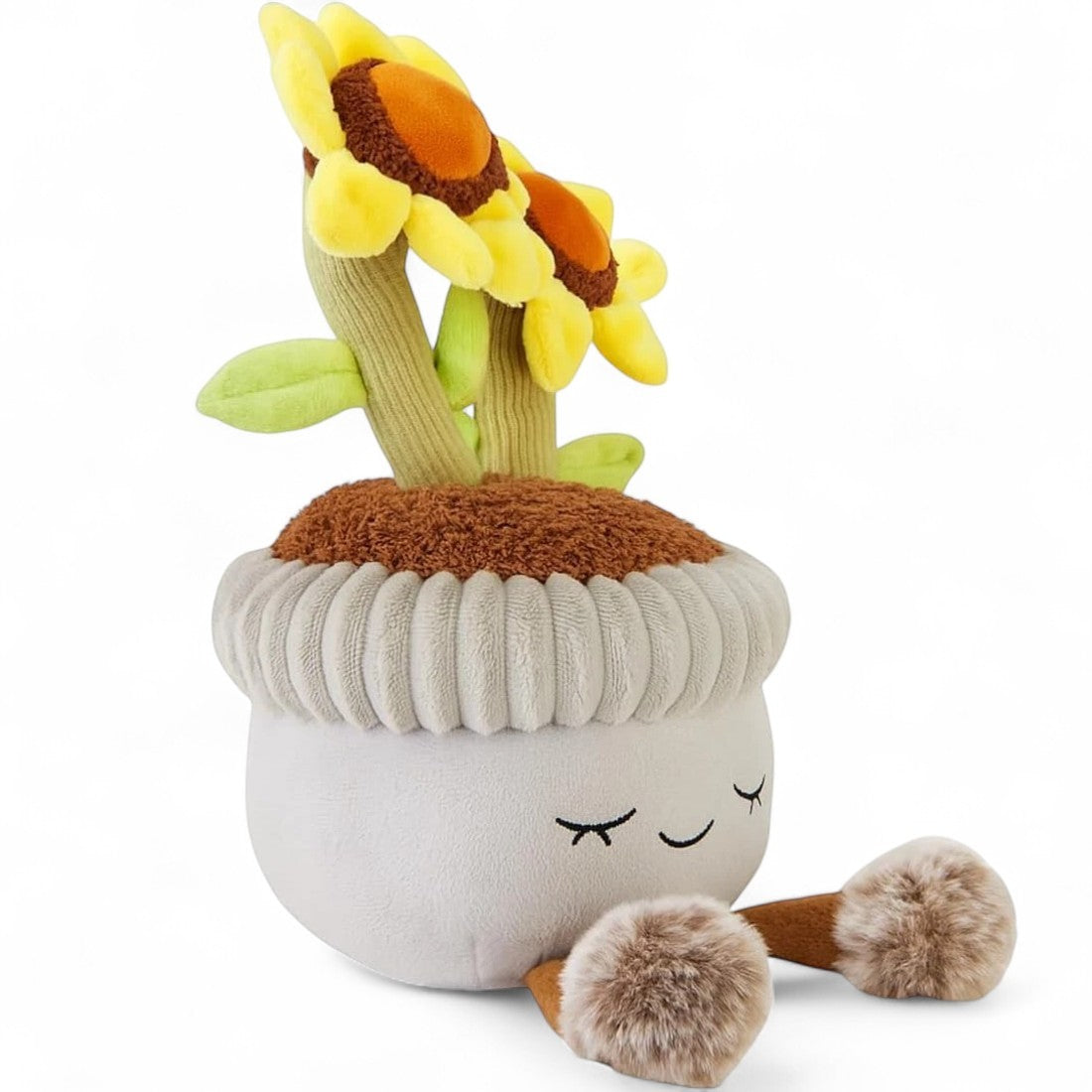 Kawaii knuffel bloemen in terracotta pot