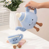 Kawaii knuffel tea time duo kopje en theepot