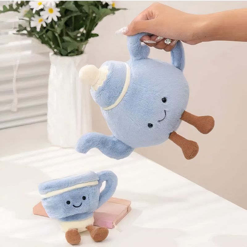 Kawaii knuffel tea time duo kopje en theepot