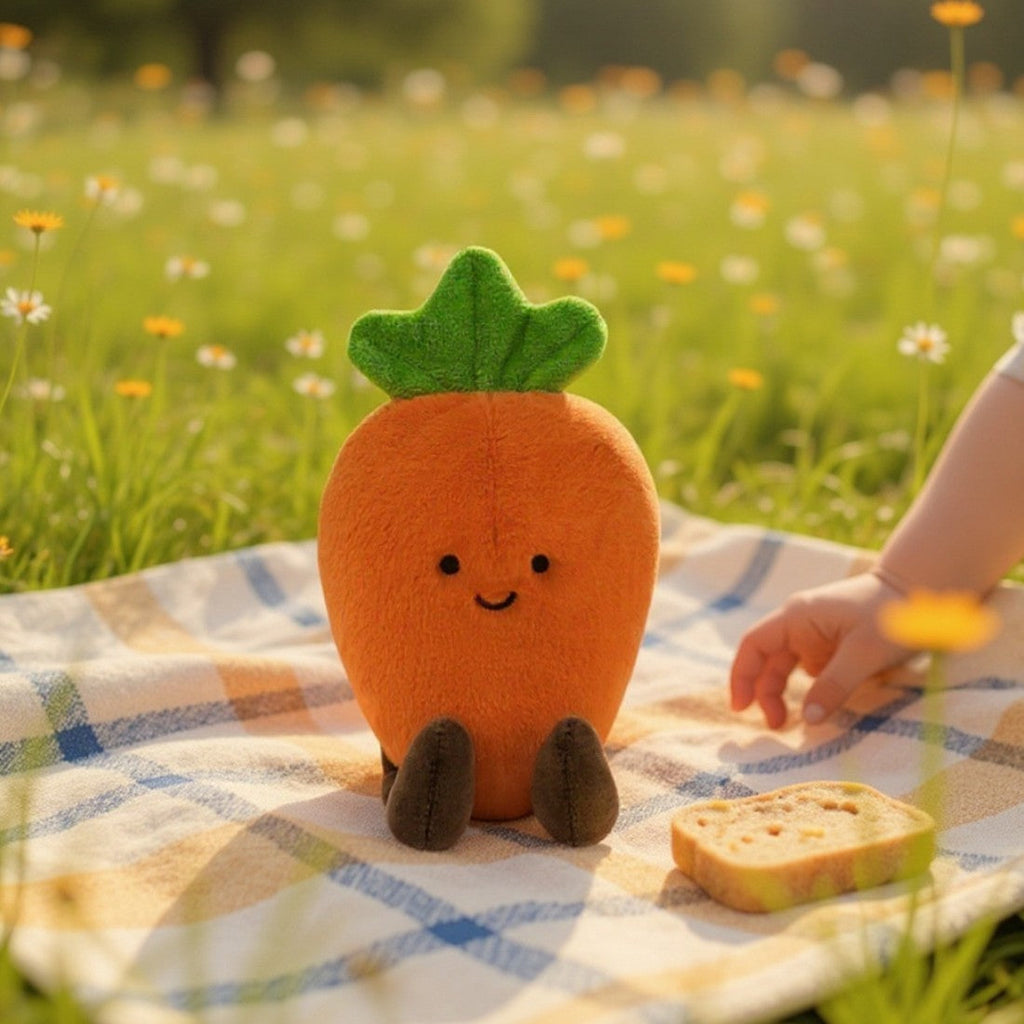 Kawaii groente knuffel vrolijke wortel