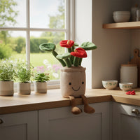 Kawaii plant knuffel lachende maanbloem