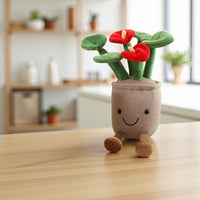 Kawaii plant knuffel lachende maanbloem