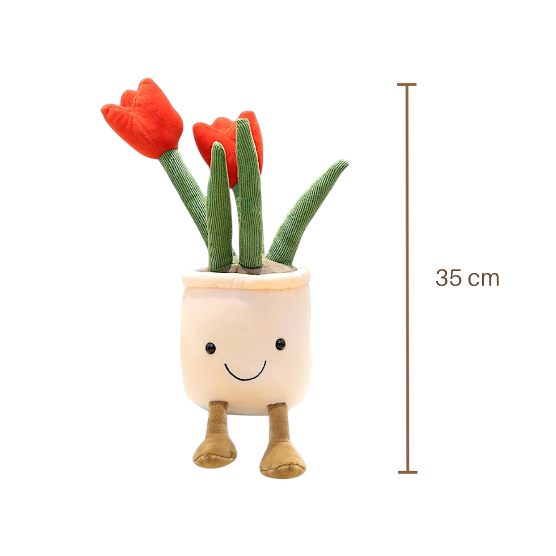Kawaii plant knuffel tulpen in pot