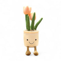 Kawaii plant knuffel tulpen in pot