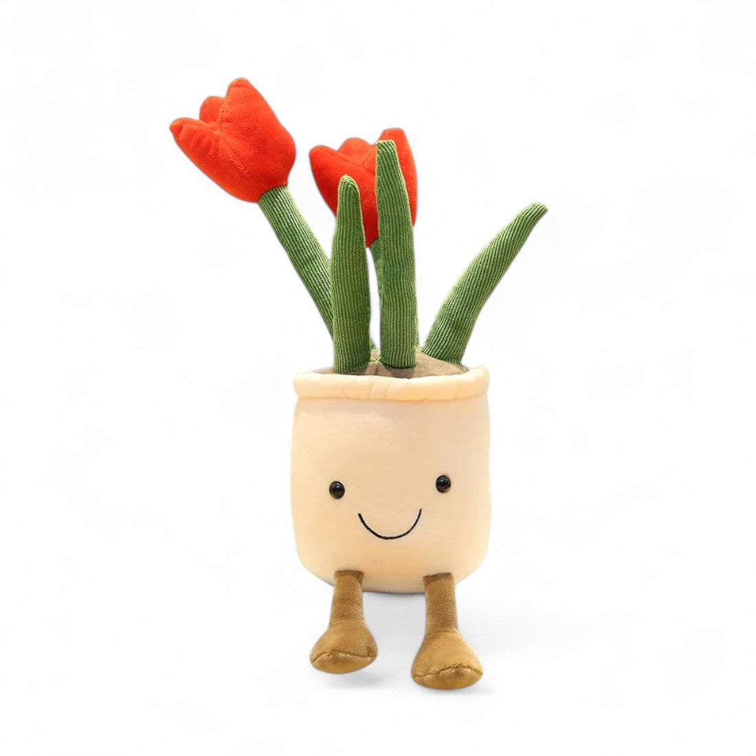 Kawaii plant knuffel tulpen in pot