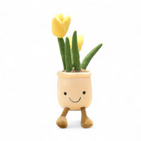 Kawaii plant knuffel tulpen in pot