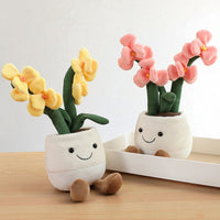 Kawaii plant knuffel zachte kleurrijke orchidee