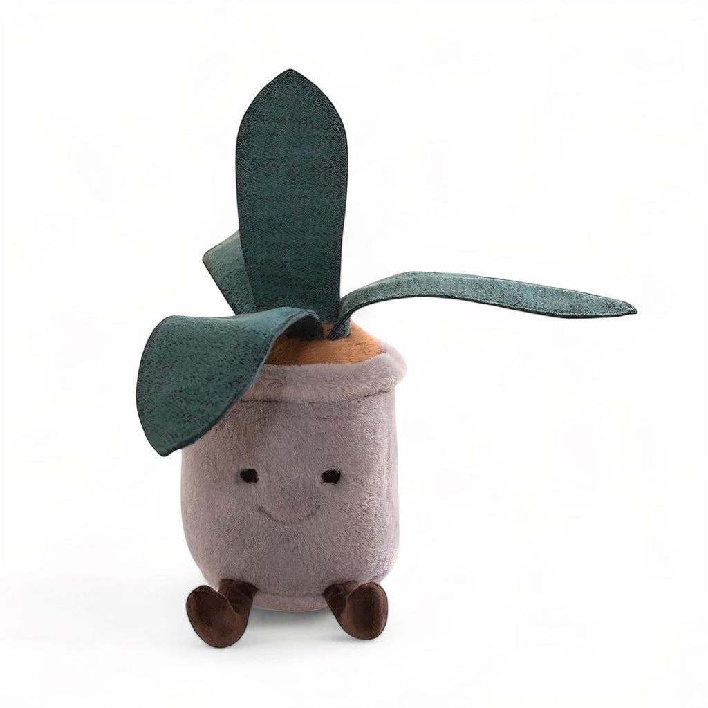 Kawaii plant knuffel pot met groen
