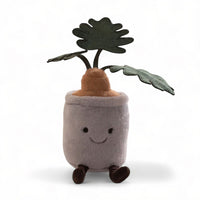 Kawaii plant knuffel pot met groen