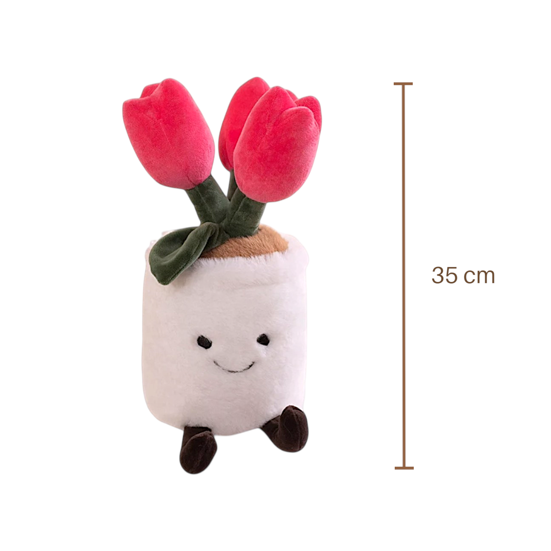 Kawaii plant knuffel pot met groen