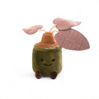 Kawaii plant knuffel pot met groen