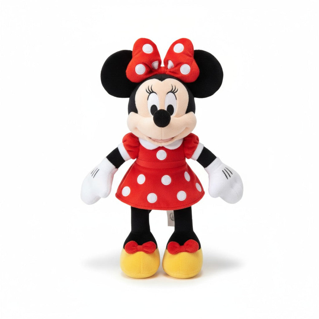 Iconische Minnie knuffel met rode jurk