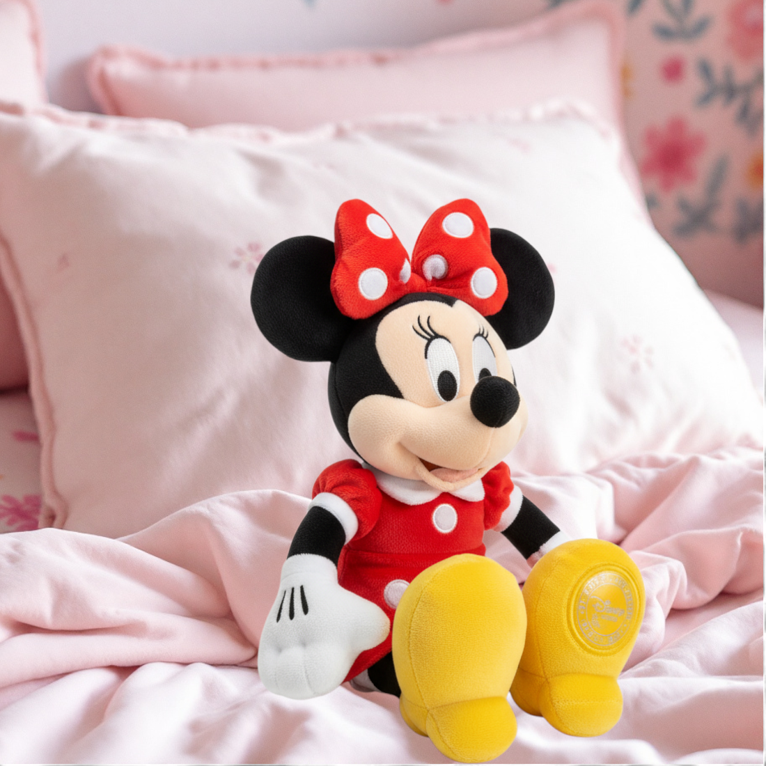 Iconische Minnie knuffel met rode jurk