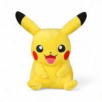 Pokémon knuffel - zittende Pikachu met vrolijke lach