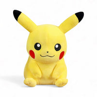 Pokémon knuffel - zittende Pikachu met vrolijke lach