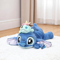 Liggende Stitch knuffel met Lilo's knuffeltje