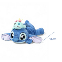 Liggende Stitch knuffel met Lilo's knuffeltje