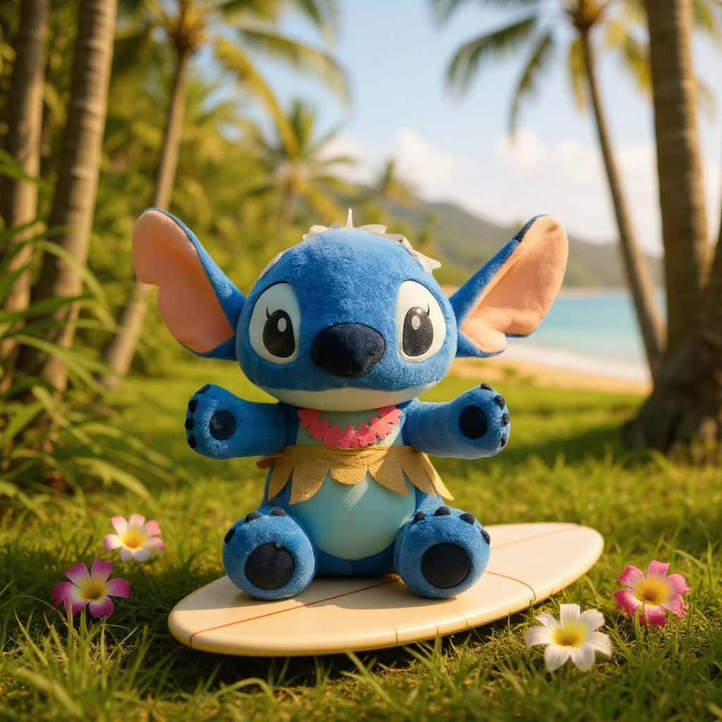 Stitch knuffel in Hawaii look