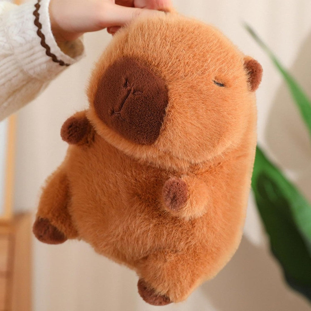 Capybara knuffel met hoed en groentetas