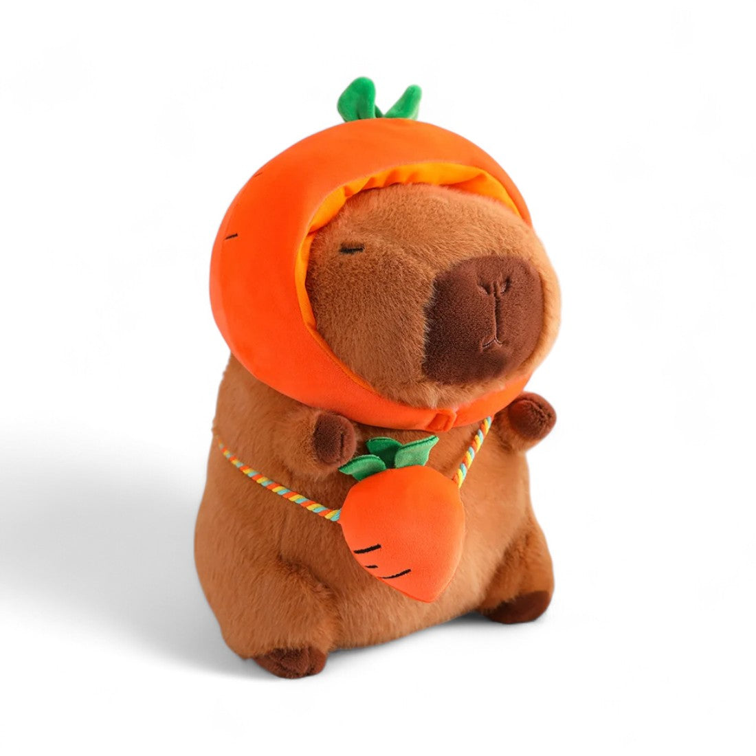 Capybara knuffel met hoed en groentetas