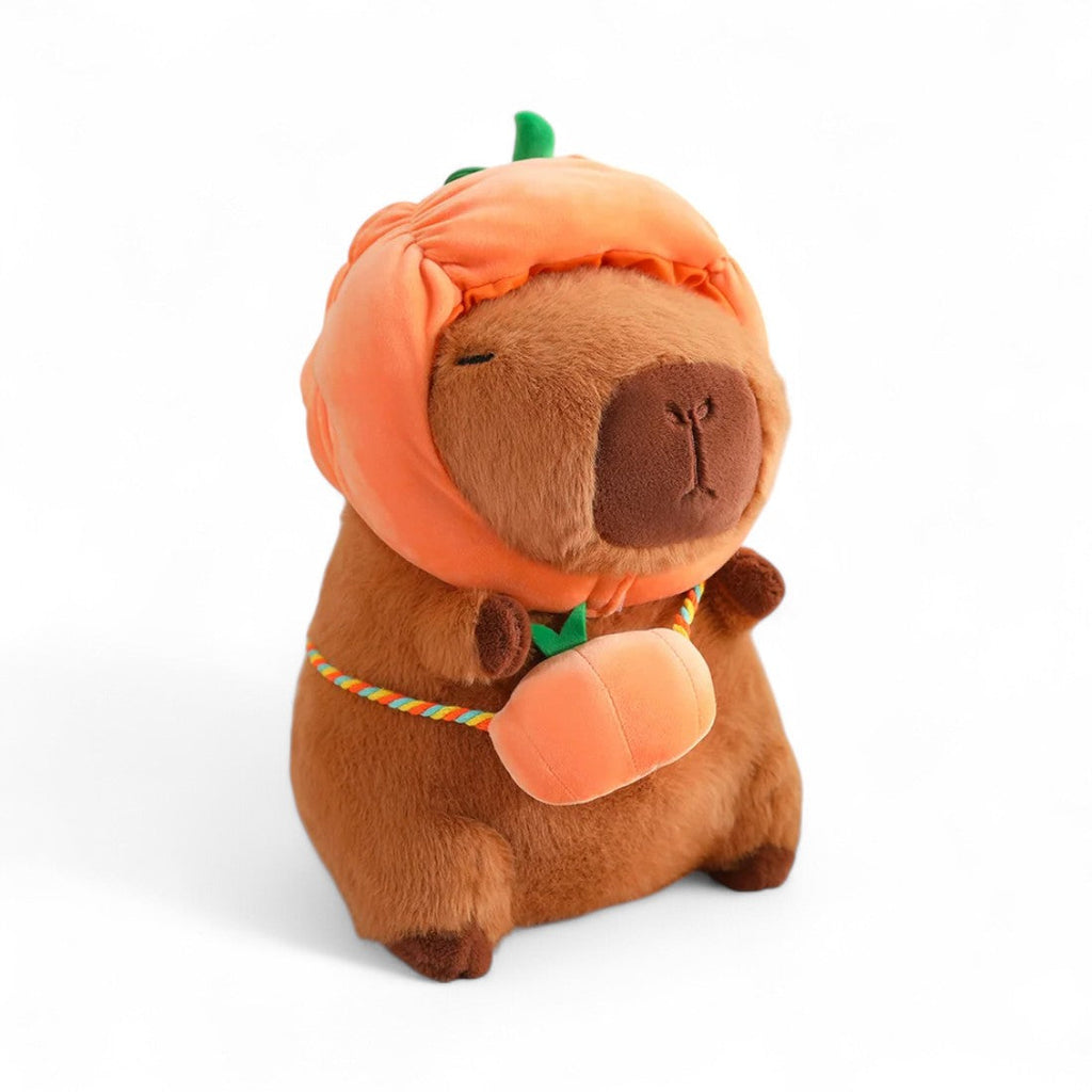 Capybara knuffel met hoed en groentetas
