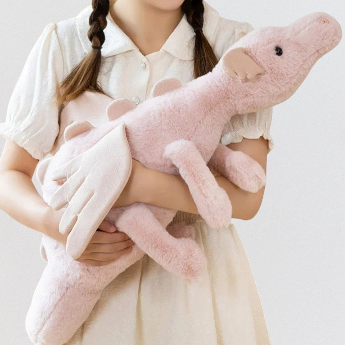 Draak knuffel in pastelkleuren