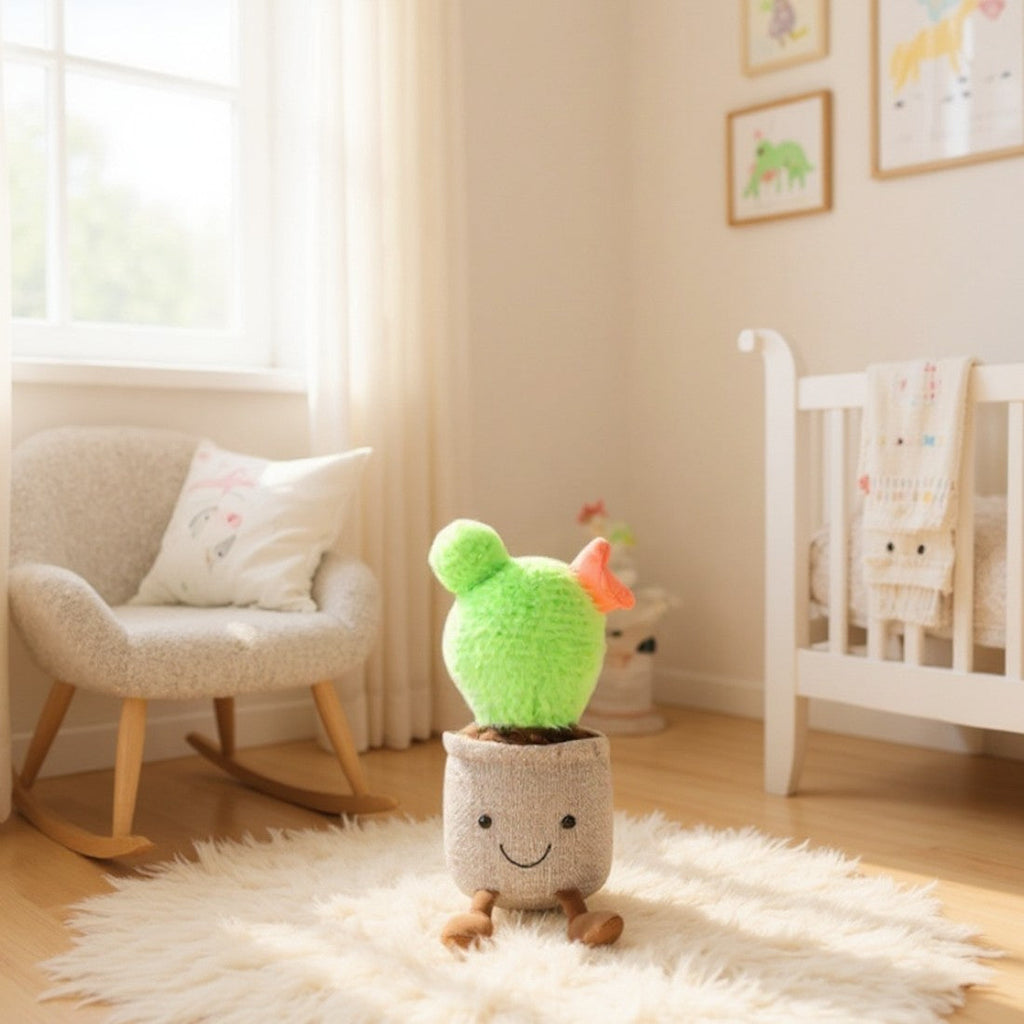 Kawaii plant knuffel bloeiende cactus
