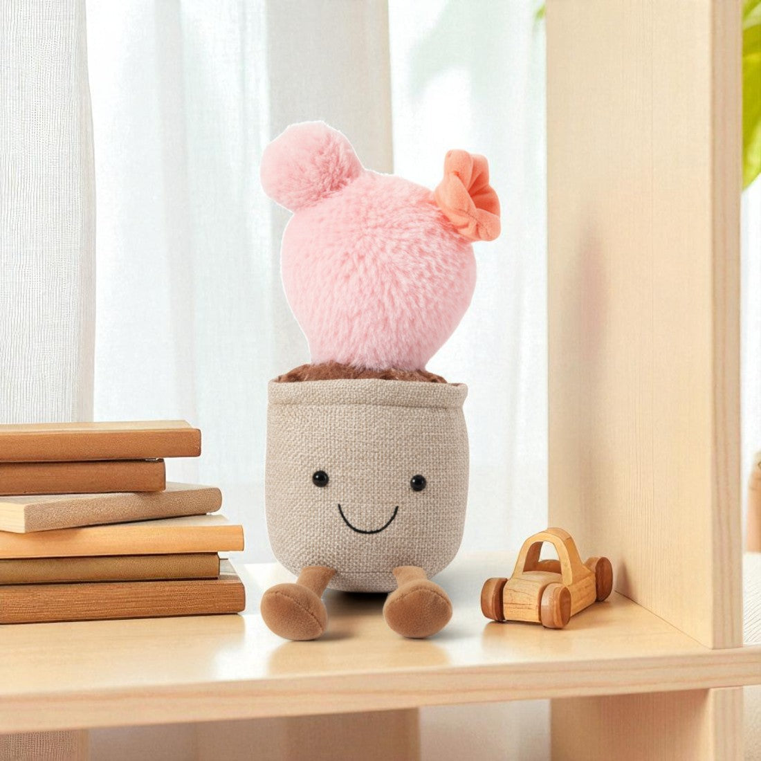 Kawaii plant knuffel bloeiende cactus