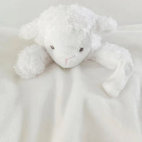 Wit schaap knuffeldoekje met speenhouder voor baby
