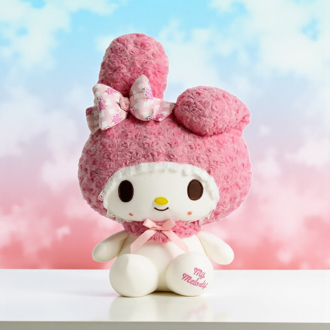 Hello Kitty en My Melody knuffel in roze outfit