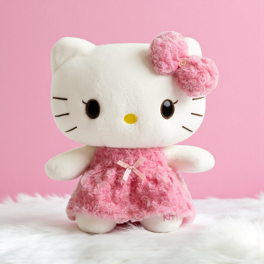Hello Kitty en My Melody knuffel in roze outfit