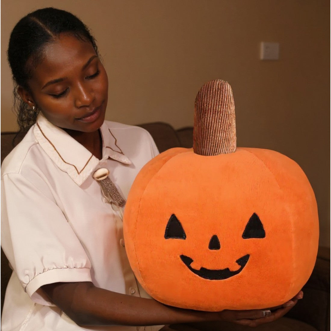 Zachte Halloween pompoen knuffel