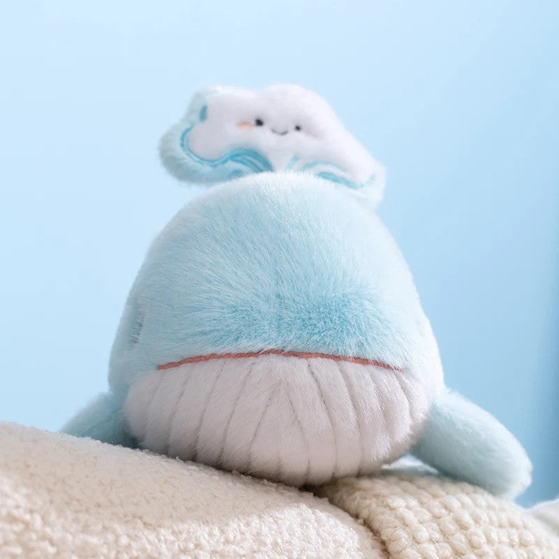 Schattige superzachte blauwe walvis knuffel