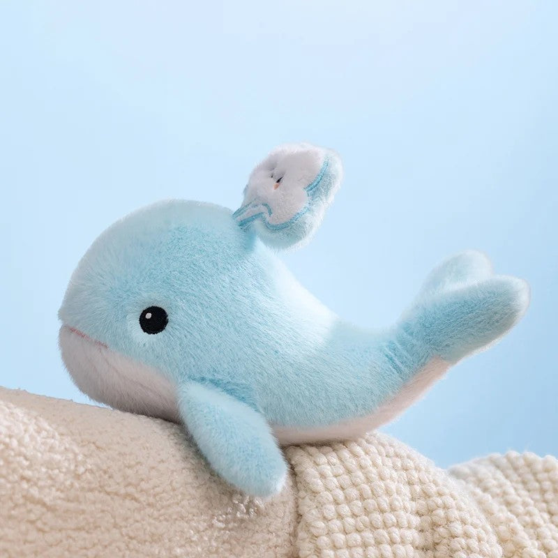 Schattige superzachte blauwe walvis knuffel