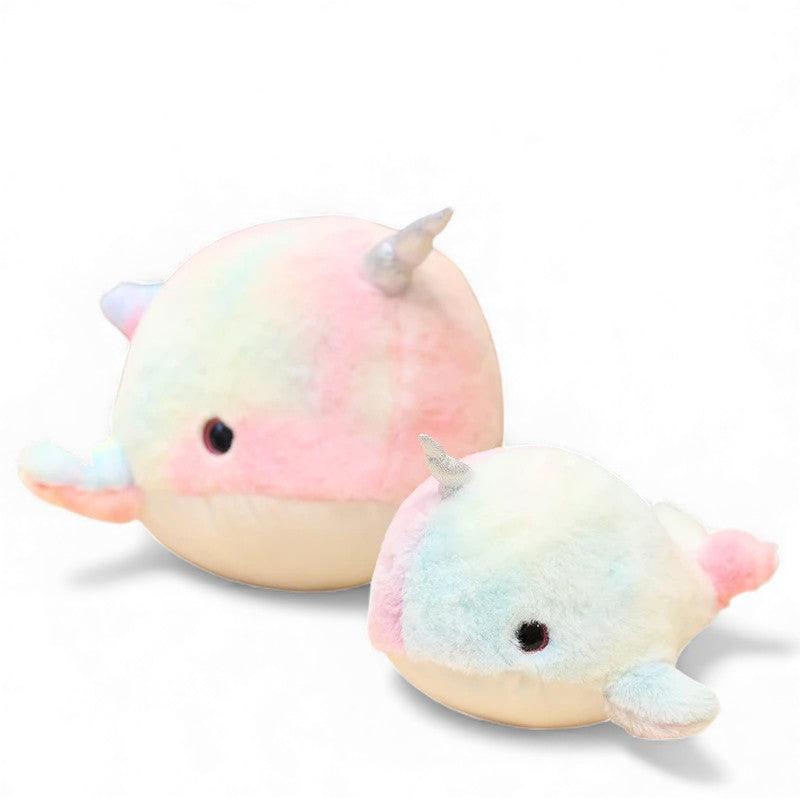 Sprookjesachtige pastel narwal knuffel