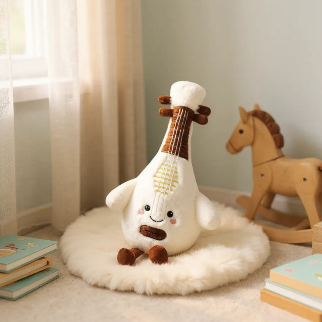 Zachte kawaii instrument knuffel luit