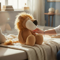 Zachte en majestueuze leeuw knuffel