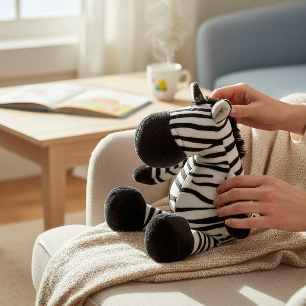 Grappige zebra knuffel
