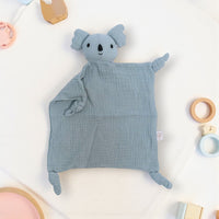Blauw koala knuffeldoekje van katoenen gaas