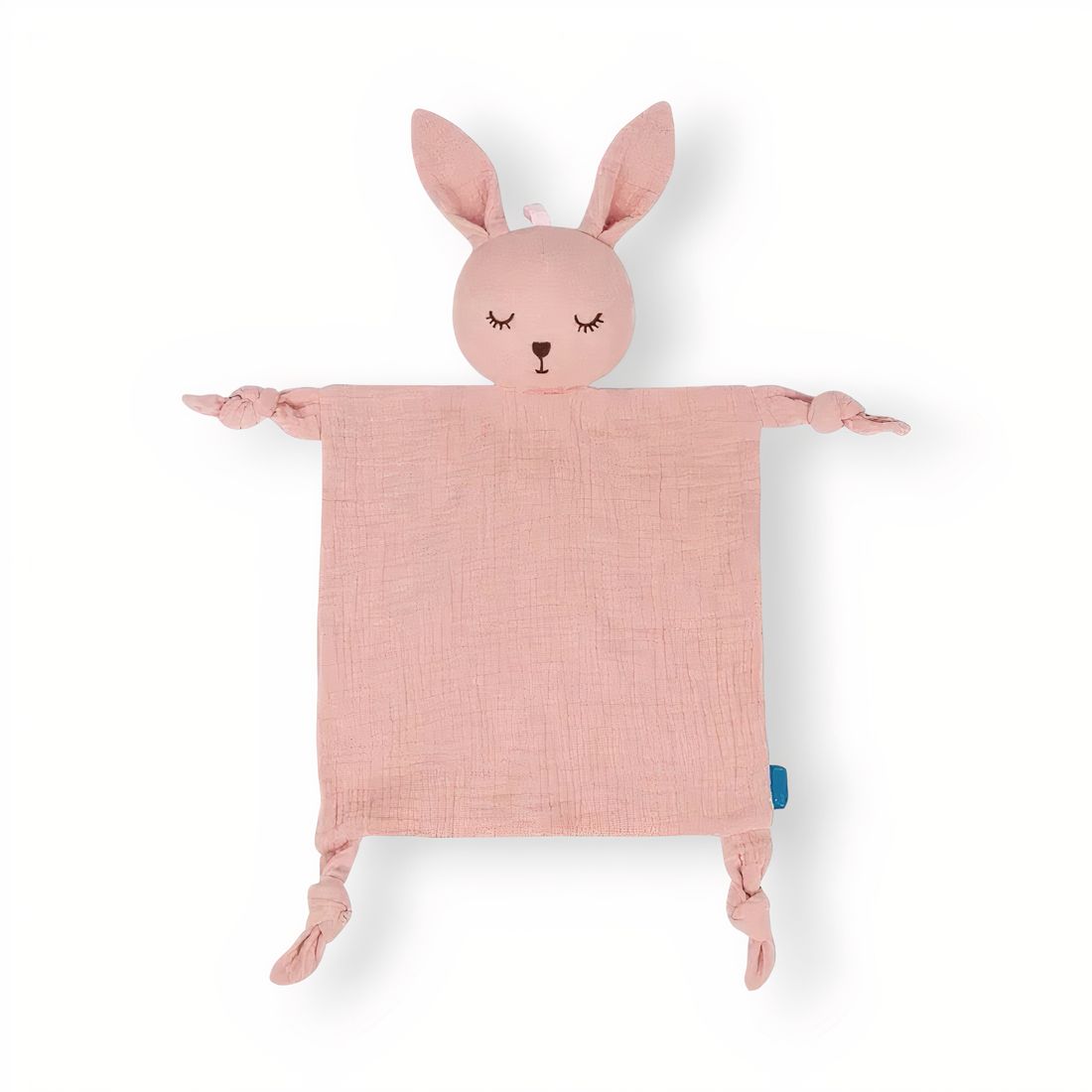 Roze konijn knuffeldoekje van katoenen gaas