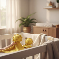 Geel leeuw knuffeldoekje van katoenen gaas