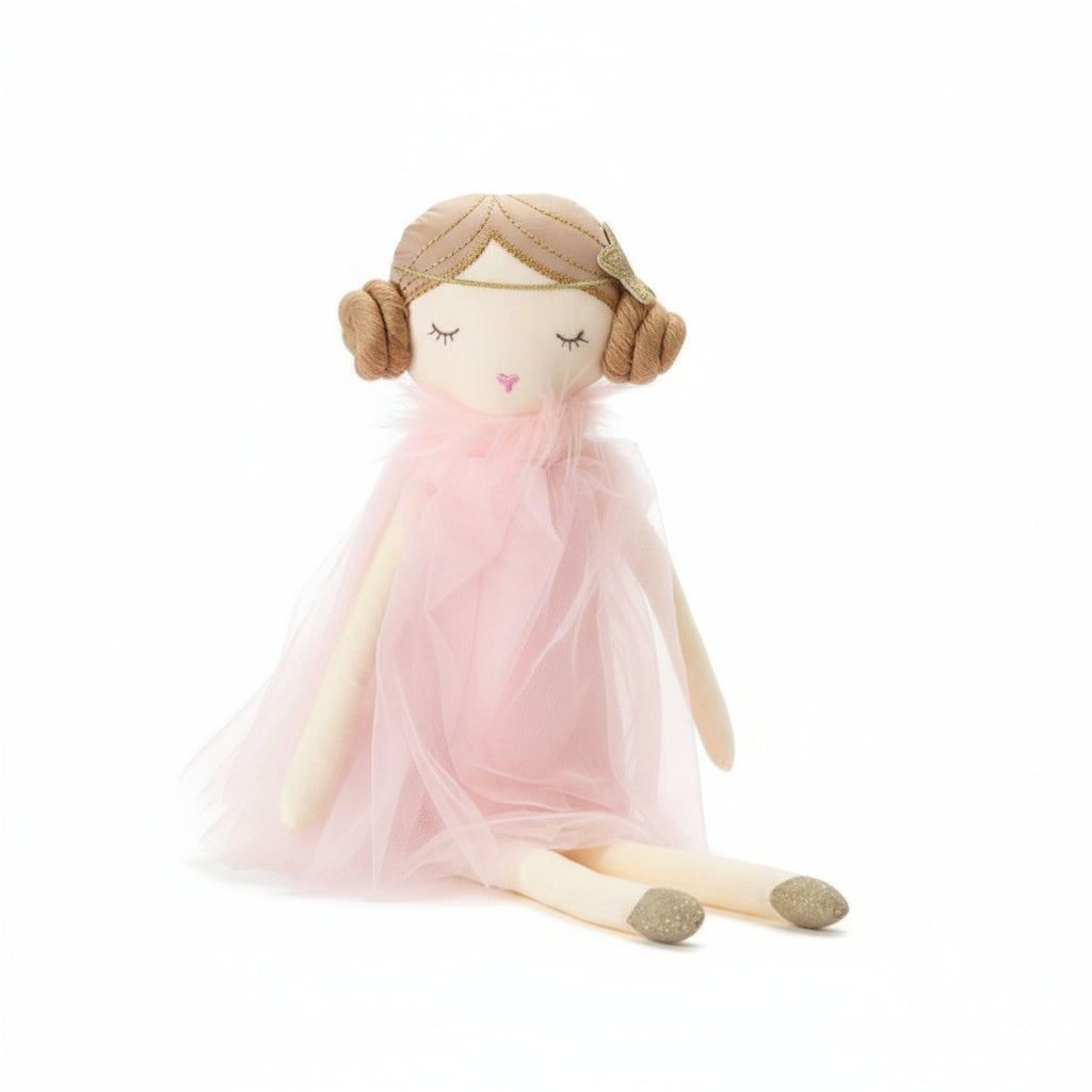 Ballerina pop knuffel met knotjes