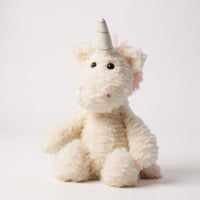 Knuffelige witte eenhoorn knuffel