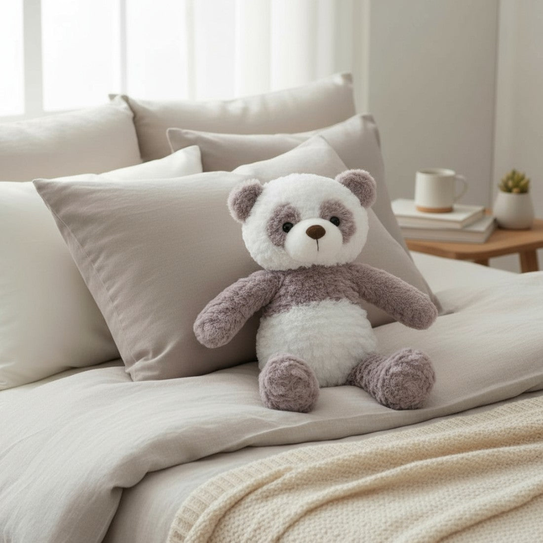 Superzachte grijze panda knuffel