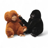 Mensaap knuffel: orang-oetan en gorilla