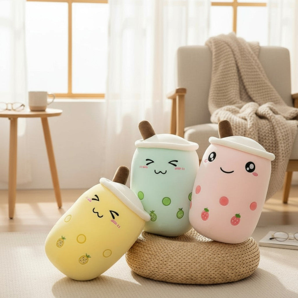 Kawaii bubble milk tea knuffel aardbei