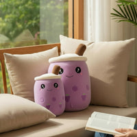 Kawaii bubble milk tea knuffel druif
